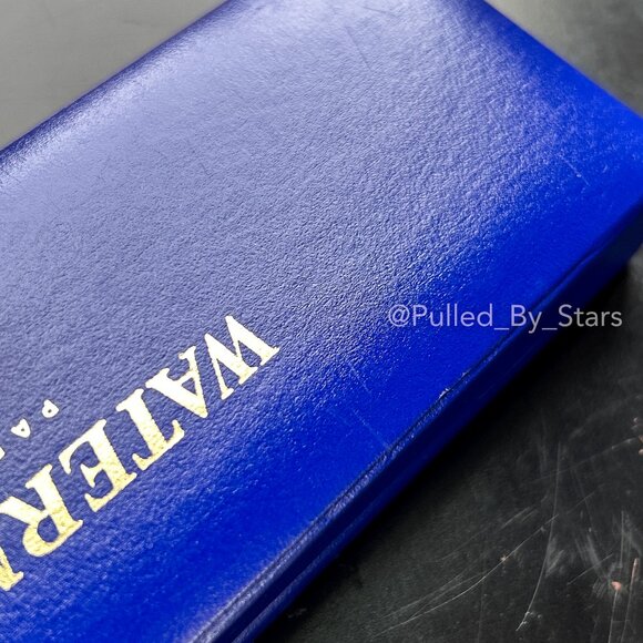 WATERMAN PARIS Vintage Royal Blue & Gold Satin Lined Fountain Pen Case Box - Picture 6 of 15
